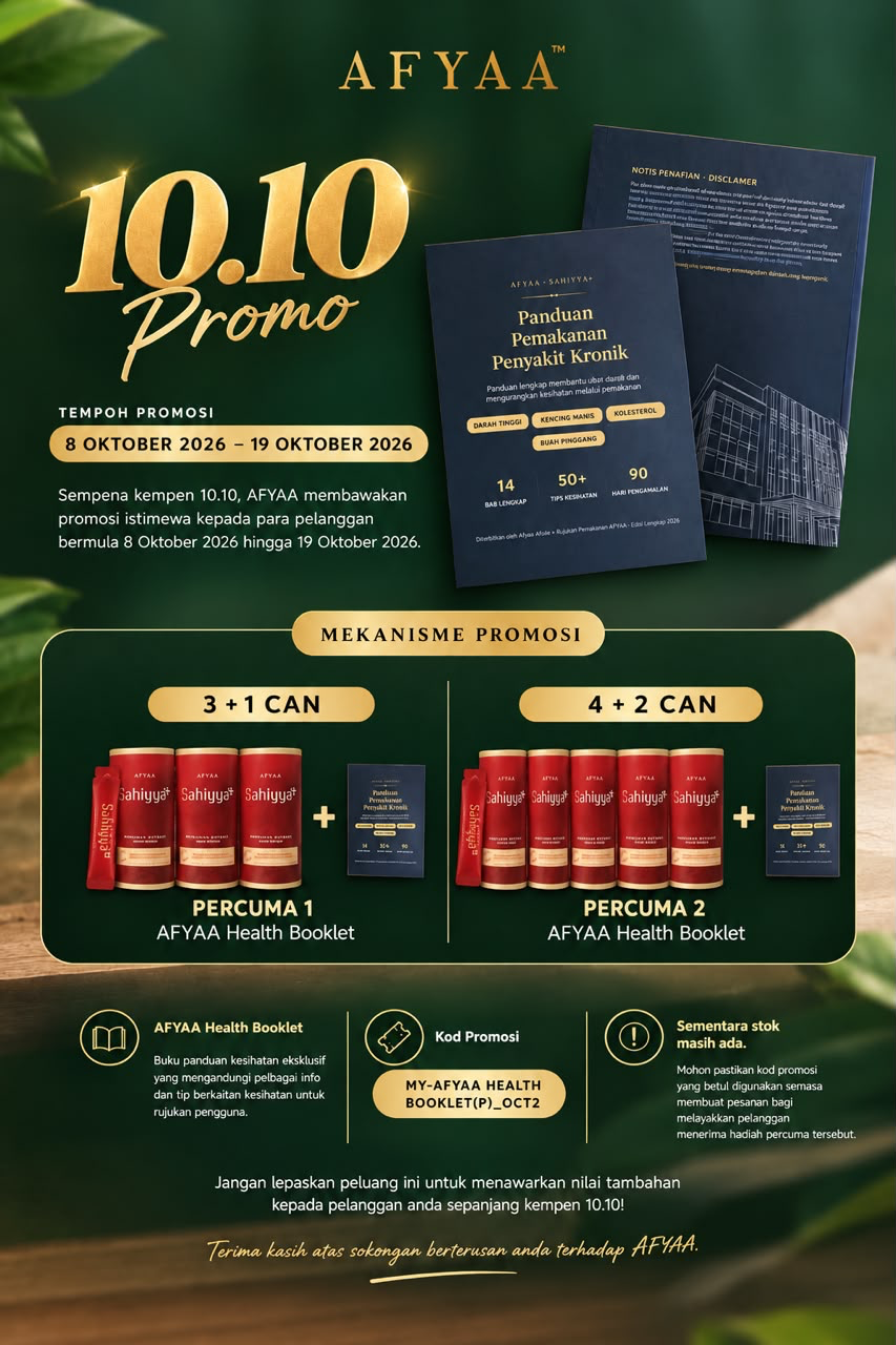 Poster rasmi Promosi 10.10 AFYAA dari 8 Oktober hingga 19 Oktober 2026