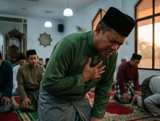 Lelaki tidak selesa semasa solat