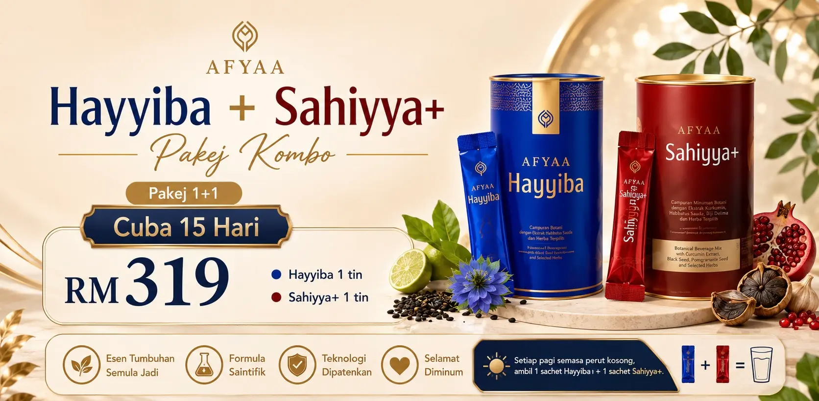 Pakej 1 Hayyiba dan 1 Sahiyya+ RM319