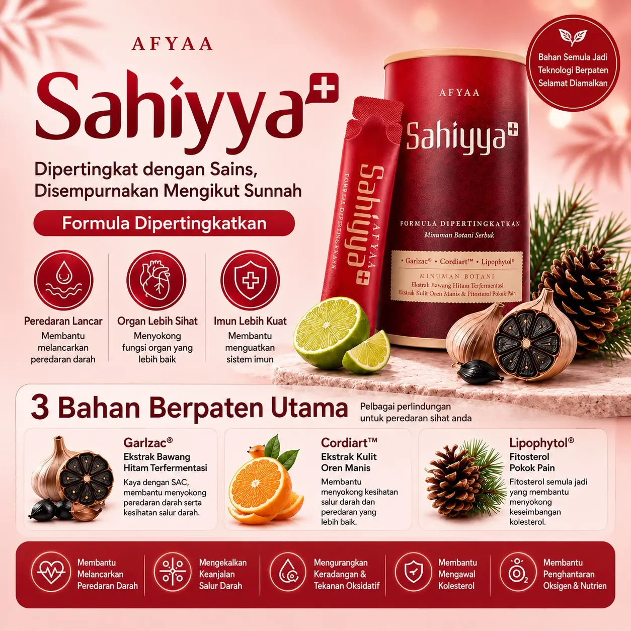 Tiga bahan berpaten Sahiyya+